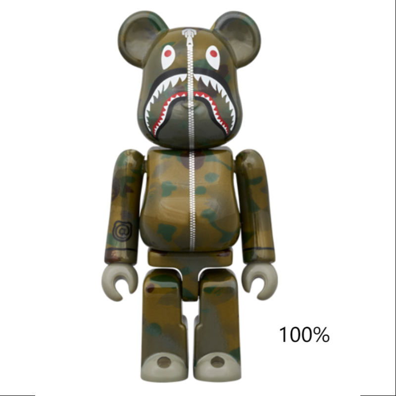 Be@rbrick Bape Alpha Camo Shark 2023 400% & 100% 3PCS Limited Edition Collectible Figures - Perfect for Anime Fans, Streetwear Enthusiasts, and Home Decor
