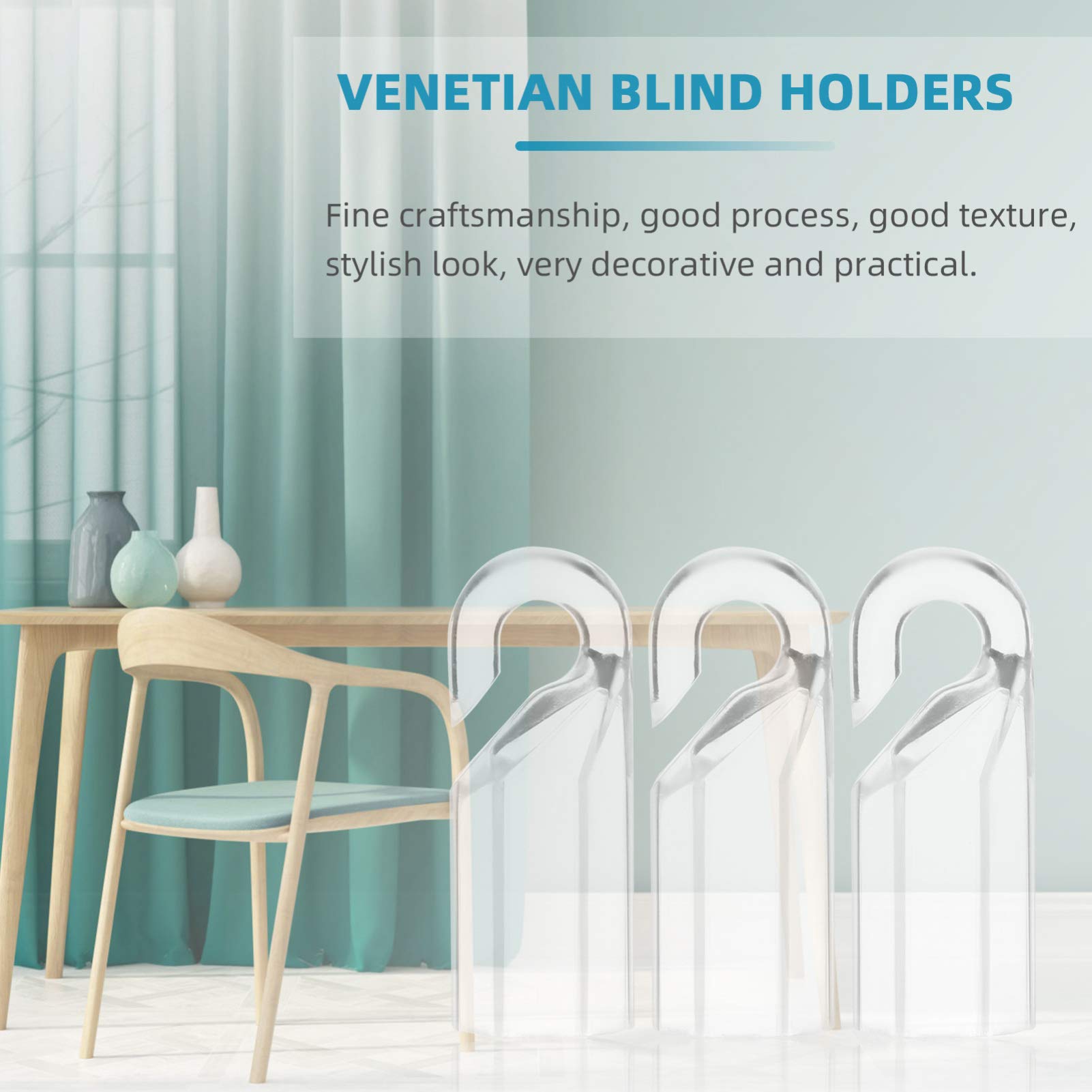 DOITOOL 20Pcs Curtain Hooks - Drapery Hooks for Valance & Venetian Blinds - Heavy Duty Plastic Retainer Clips for Home & Office Decor - Perfect for Hanging Sheer Curtains, Swags & Window Treatments