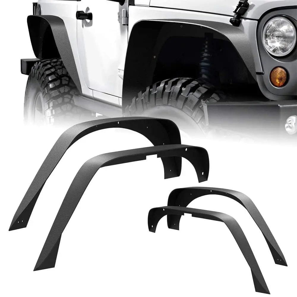 Jeep Wrangler JK Fender Flares Kit (2007-2018) - Front & Rear Replacement for Off-Road Protection & Style Upgrade | Perfect for Trail Riding & Custom Builds