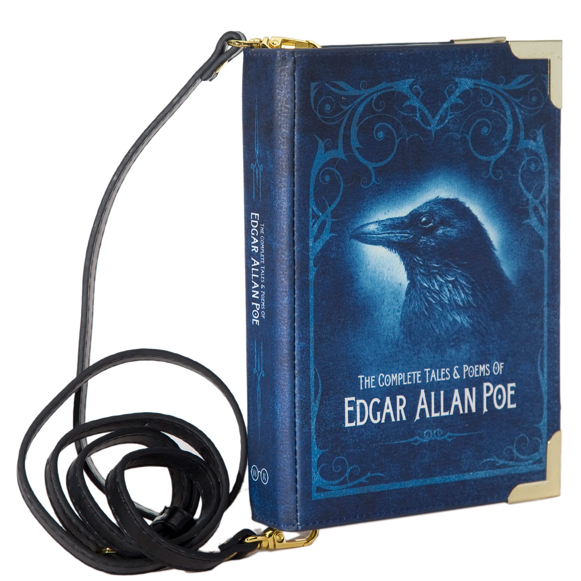 Edgar Allan Poe Vegan Leather Crossbody Purse for Women - Large Book Lover Handbag for Reading, Travel & Everyday Use