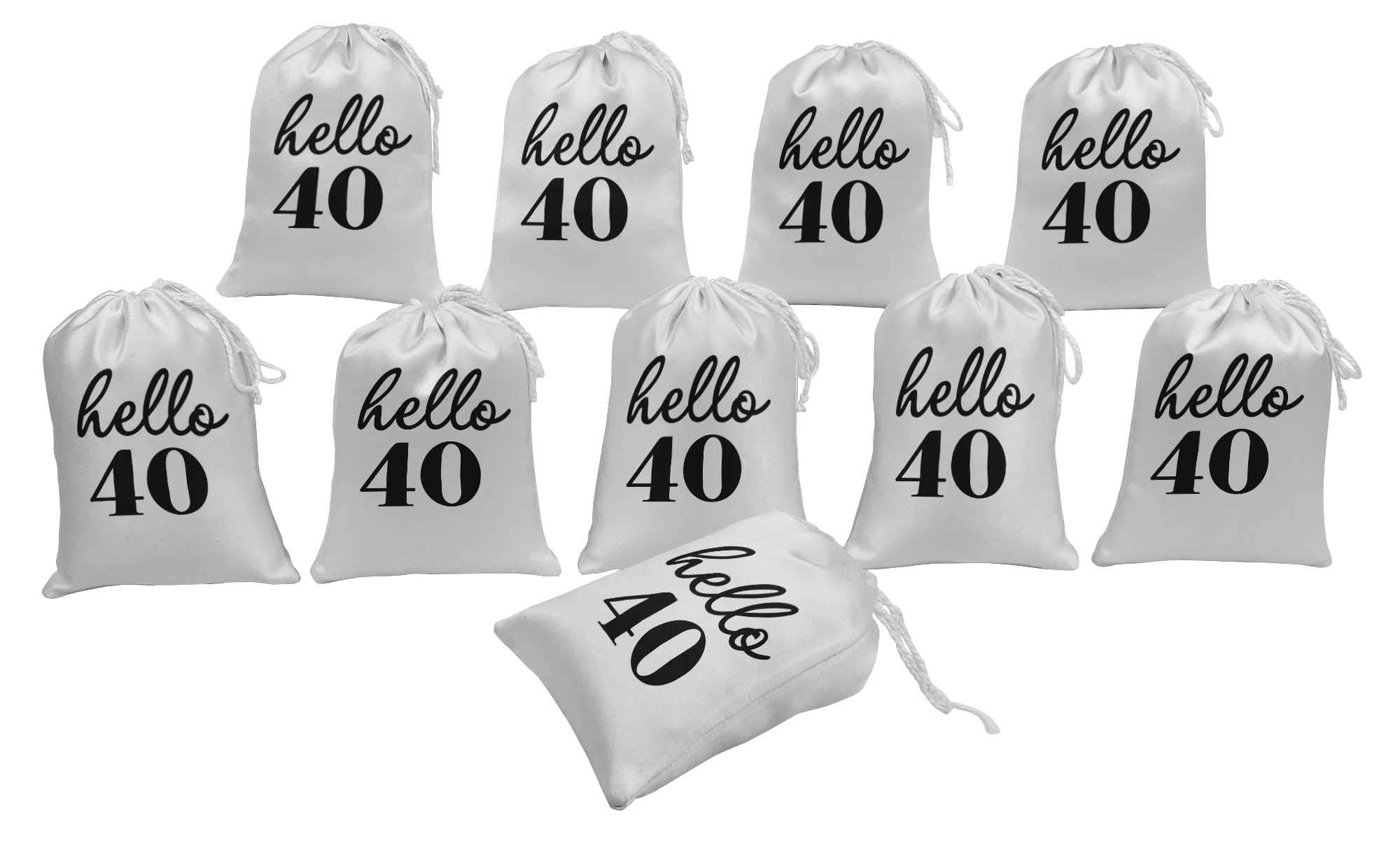Custom White Number Birthday Party Favor Bags - 15pcs Darling Souvenir Gift Pouches for Baby Showers, Bridal Showers & Birthday Celebrations