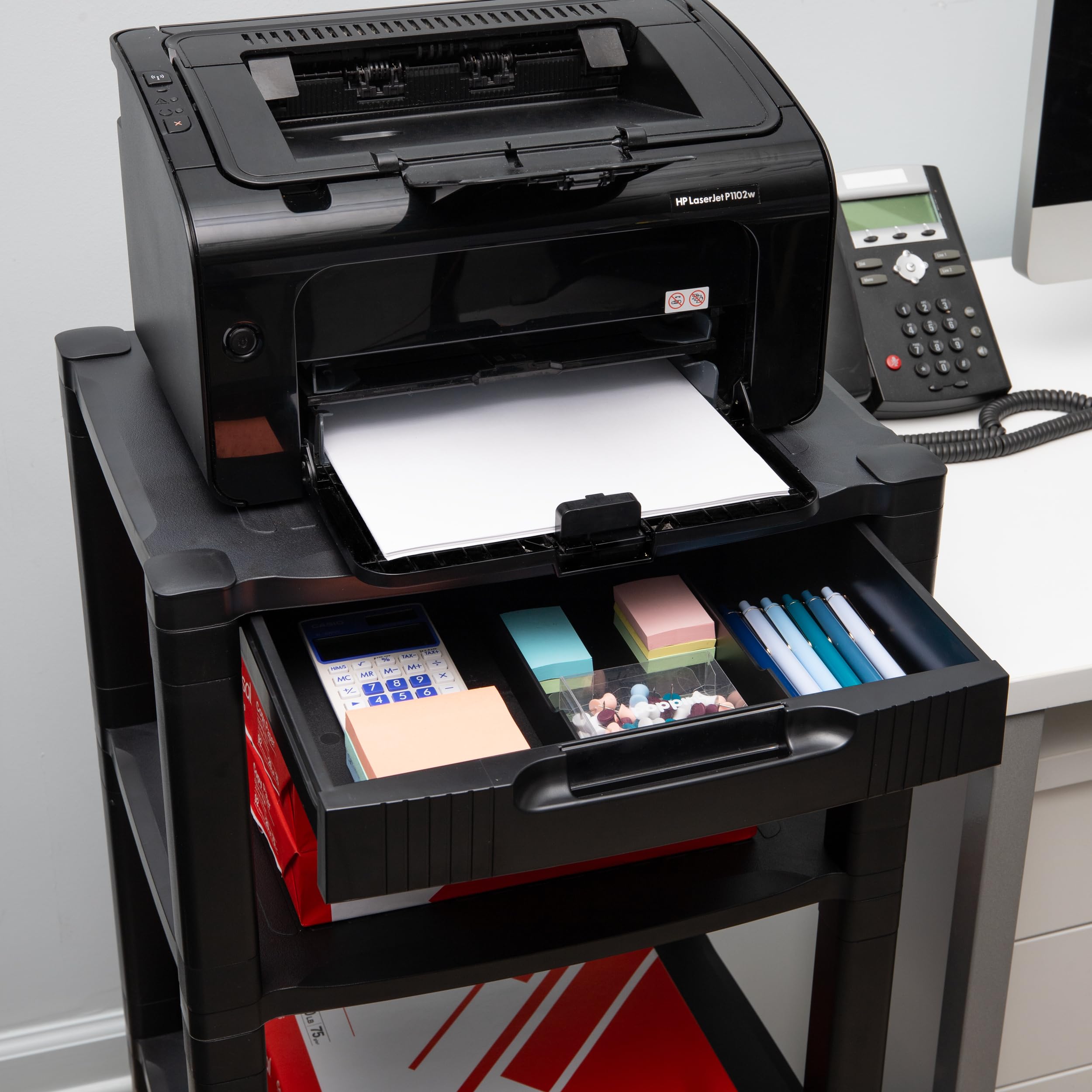 Mind Reader 4-Tier Rolling Printer Cart - 17.25