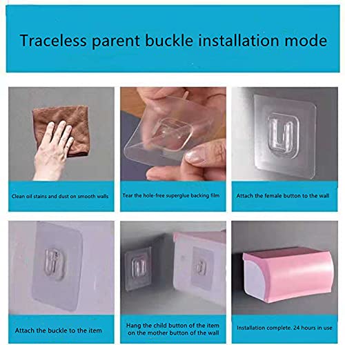 Strong Adhesive Clear Double Wall Hooks - Waterproof, No Trace, No Drill, Multi-Purpose for Kitchen, Bathroom & Home Organization