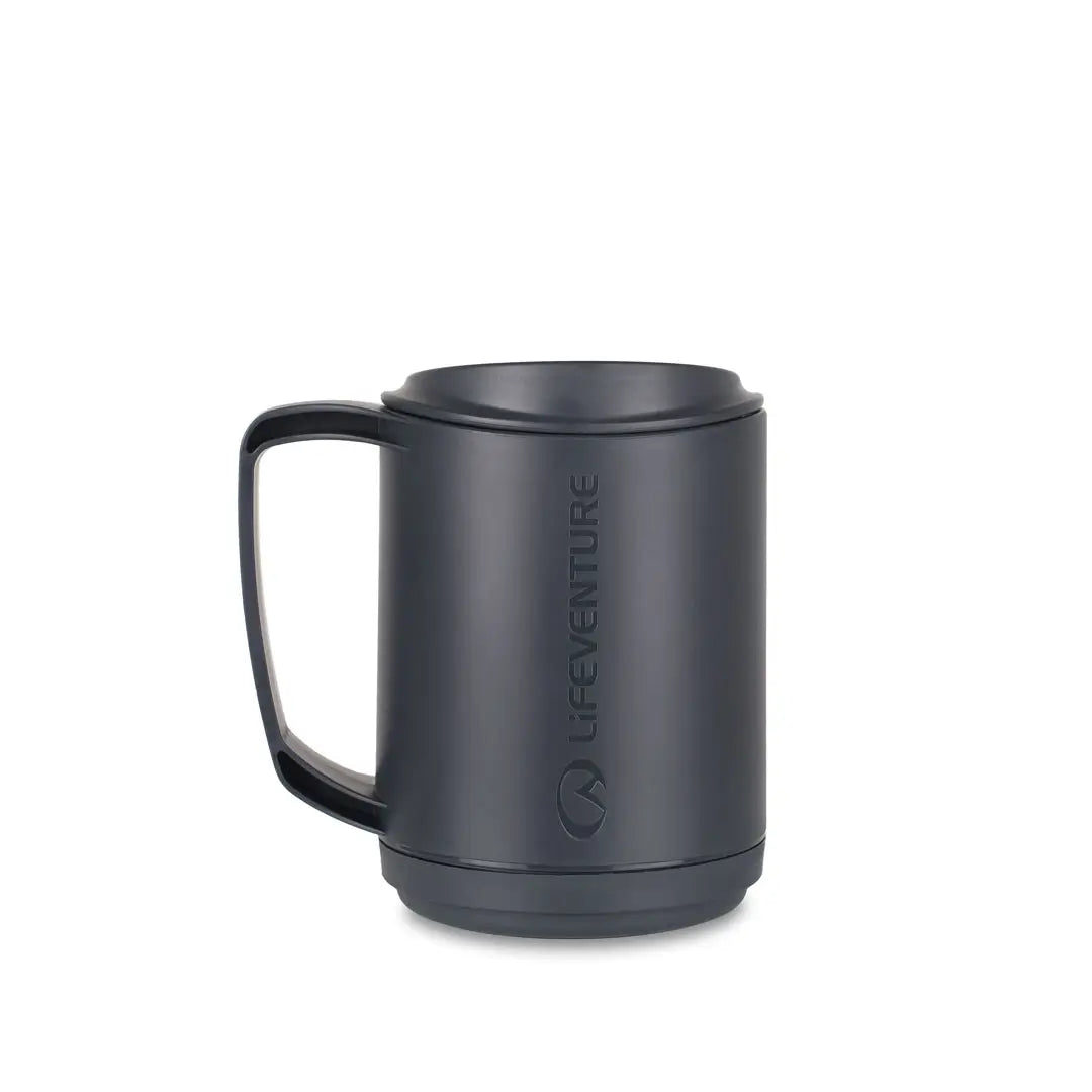 Lifeventure Ellipse Insulated Plastic Camping Mugs 350ml - BPA-Free Travel Coffee Cup for Hiking, Backpacking & Outdoor Adventures - Keeps Drinks Hot/Cold for Hours