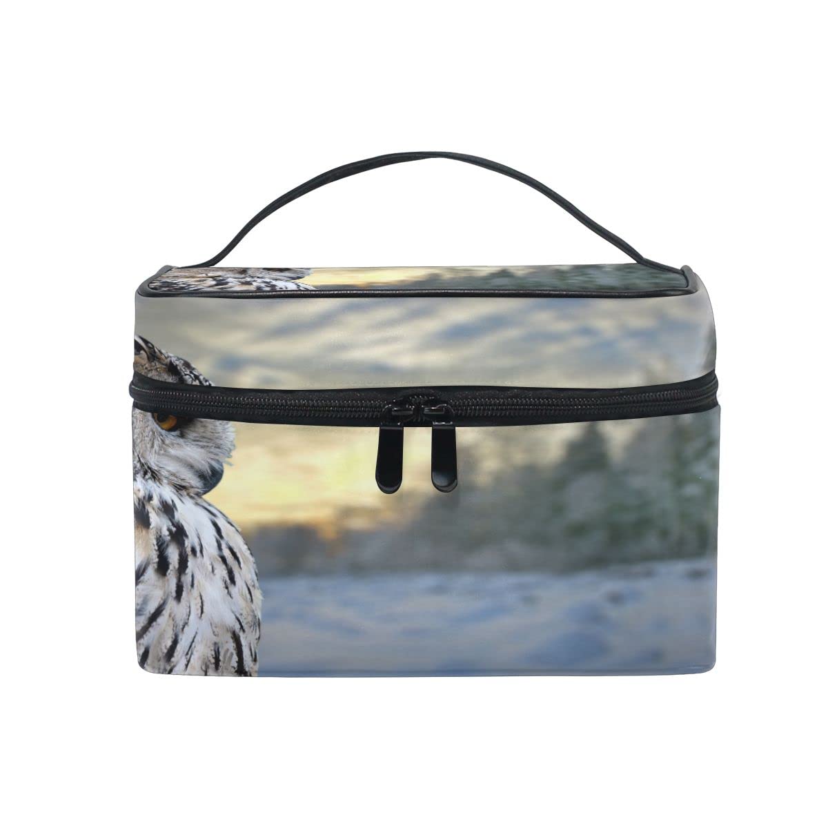 Owl Winter Forest Cosmetic Bag for Travel - Waterproof Makeup Train Case & Storage Organizer - Perfect for Travel, Gym, and Daily Essentials