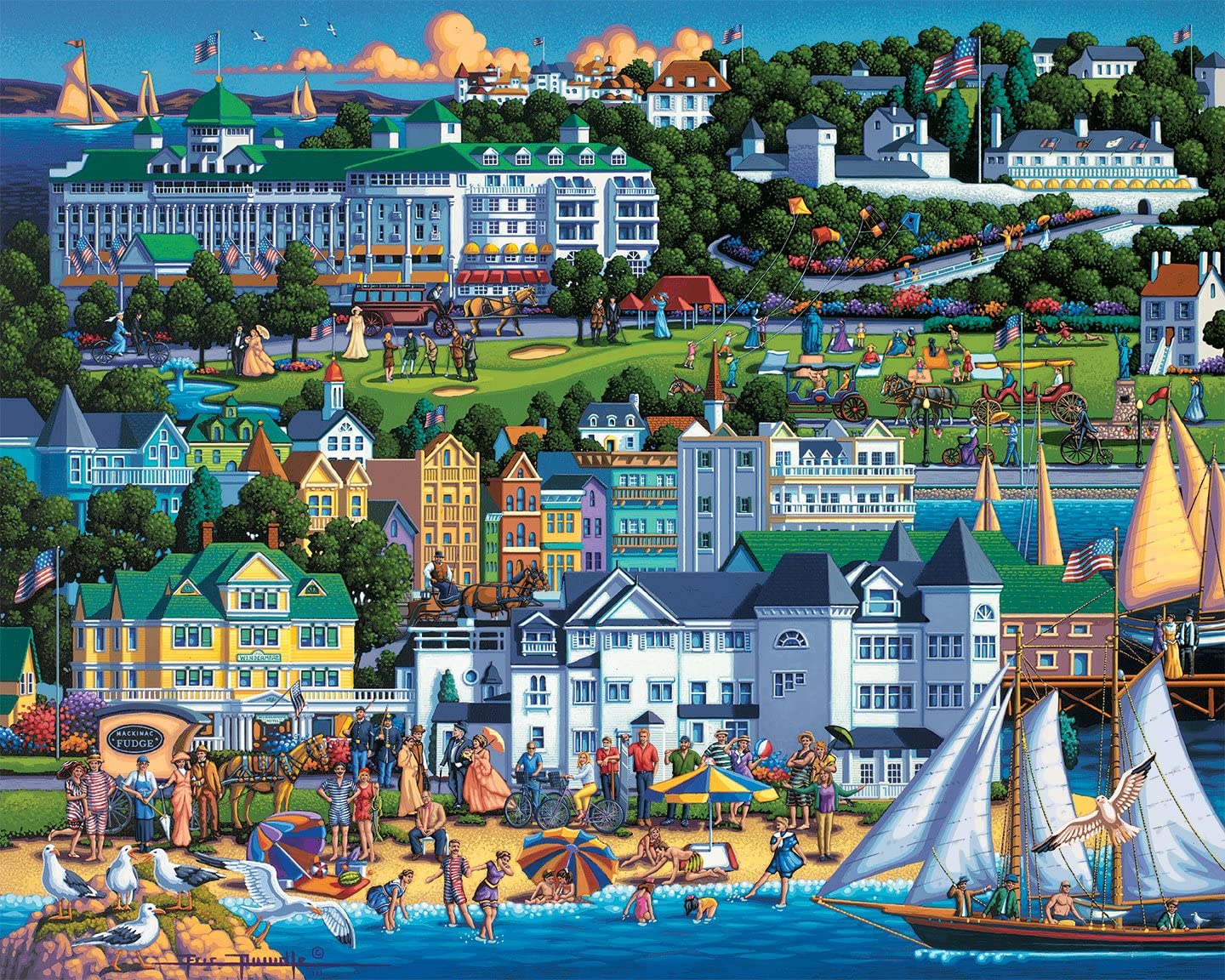 Dowdle 500 Piece Jigsaw Puzzle - Mackinac Island Scenic Landscape - Perfect for Family Game Night & Relaxation