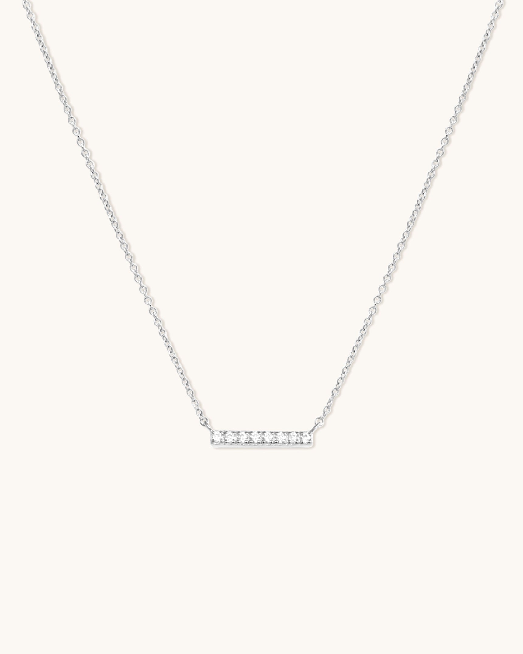 Pave Bar Necklace for Women - Dainty Gold Layered Necklace with Cubic Zirconia Stones - Perfect for Everyday Wear, Layering & Gift Giving