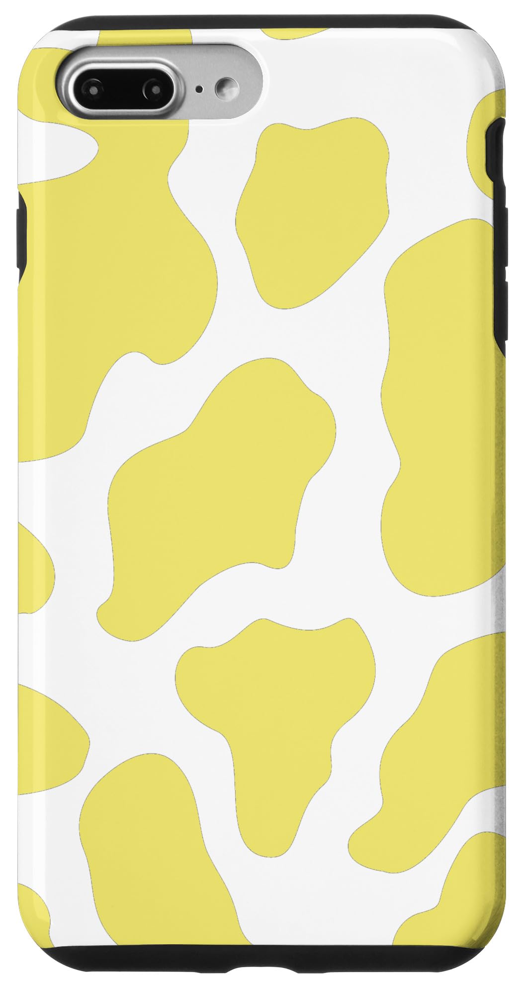 Cute Yellow Cow Print Phone Case for iPhone 7 Plus/8 Plus - Spotted Animal Pattern Protective Cover for Women & Girls - Perfect for School, Work, and Daily Use