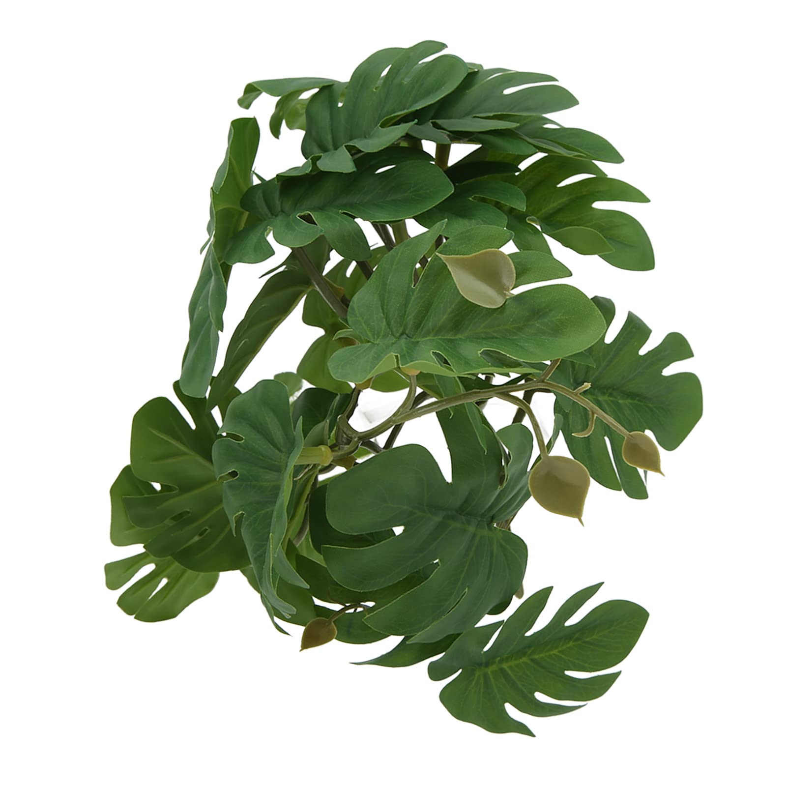 Bite-Resistant Rattan Plastic Leaves with Suction Cups - Safe Reptile Terrarium Plants for Lizards, Geckos & Snakes - Natural Habitat Decor for Reptile Tanks & Home Decoration