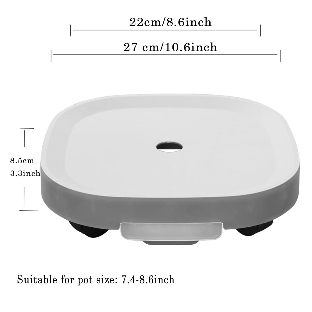 Heavy Duty Square Plastic Plant Caddy with Wheels & Hidden Casters - Rolling Plant Stand with Drawer & Water Storage Box | Perfect for Outdoor Gardening, Indoor Plant Movement & Easy Home Decor Rearrangement