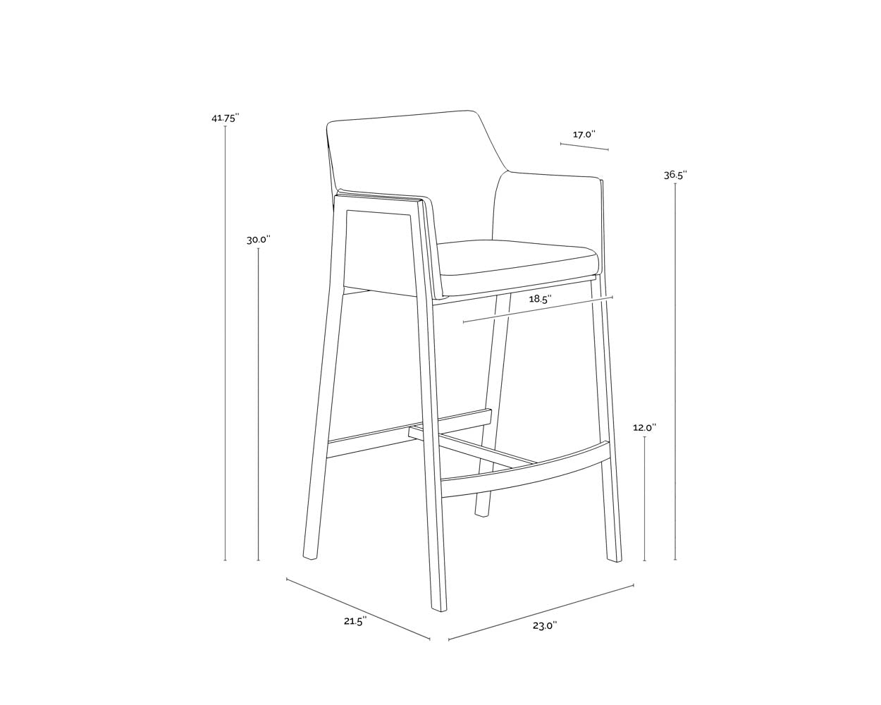 Bernadette Barstool - Modern Kitchen Counter Stool with Back Support & Swivel Base - Perfect for Breakfast Bars, Kitchen Islands & Home Decor