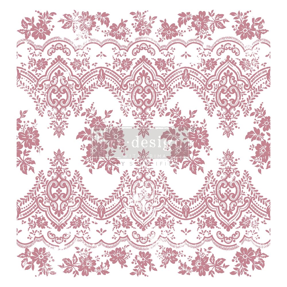 Vintage Wallpaper Clear-Cling Stamps for Wall Decor - Peel & Stick Removable Decals for Furniture, Nightstand, Vanity Table, Desk | DIY Home Decor, Bedroom Makeover, Office Design