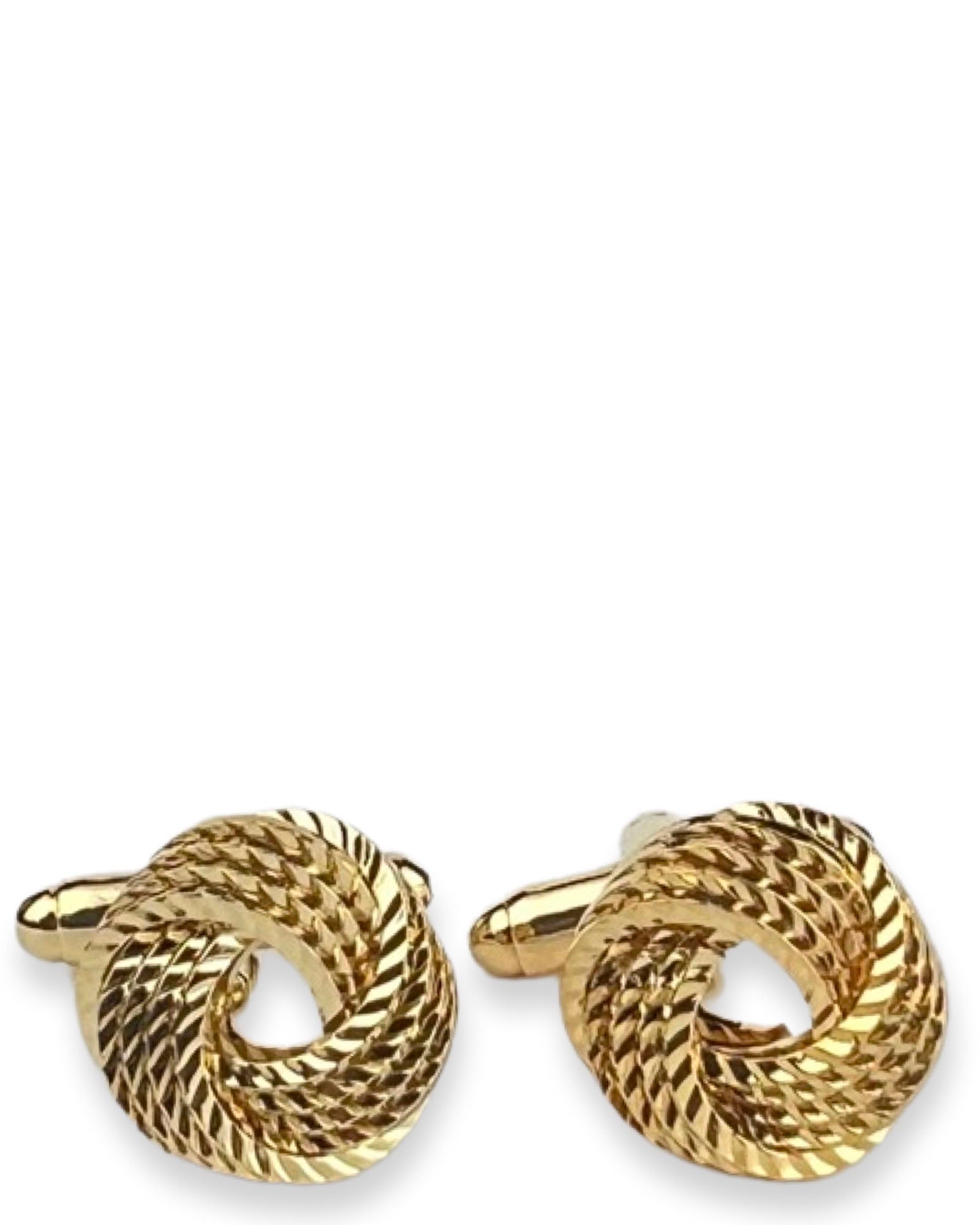 DÉCLIC Weavy Knot Cufflinks - Premium Gold Plated Dress Shirt Accessories for Men | Perfect for Weddings, Business Meetings & Formal Events