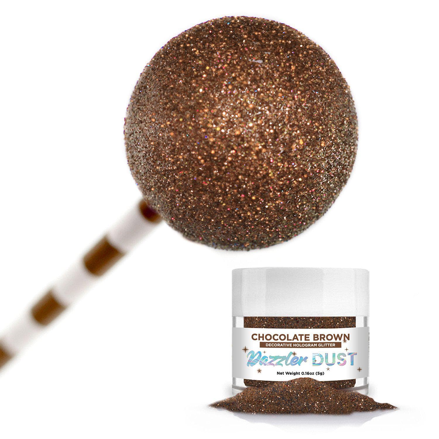 Premium Chocolate Brown Dazzler Dust® - 5 Gram Cosmetic Glitter Jar for Face, Body & Nail Art - Perfect for Makeup, Festival Looks & DIY Crafts