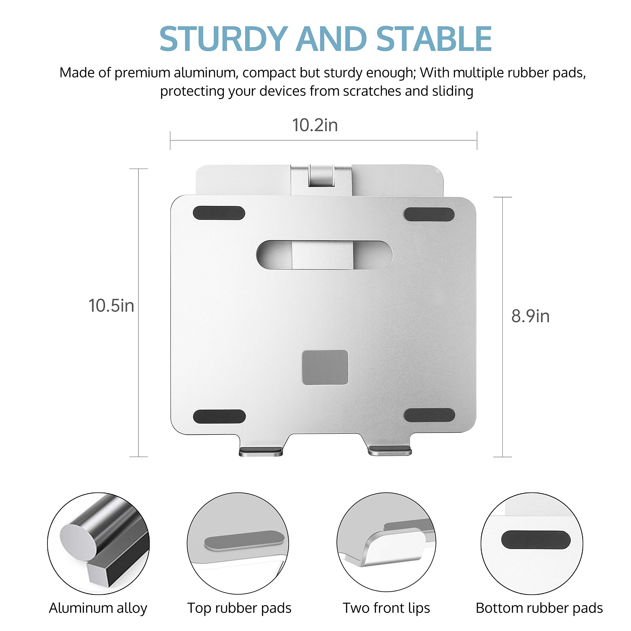 ProCase Adjustable Laptop Stand - Ergonomic Aluminum Laptop Riser for MacBook Pro/Air, Surface, Dell & Lenovo (Up to 15.6