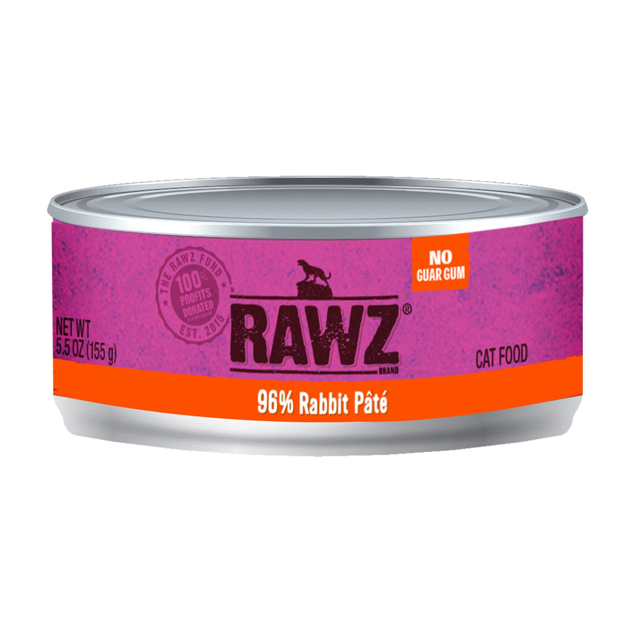 Premium RAWZ 96% Rabbit Pate Grain-Free Wet Cat Food - High Protein, Natural Ingredients for Adult & Senior Cats - Perfect for Picky Eaters & Sensitive Stomachs - Ideal for Mealtime, Weight Management & Digestive Health