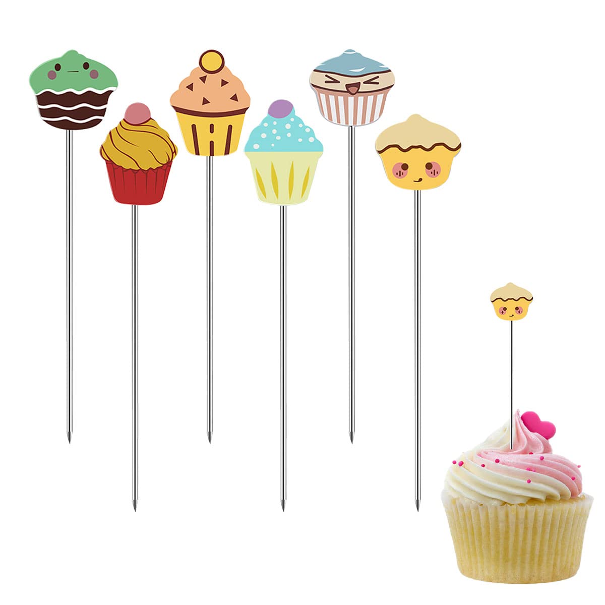 6 Pack Stainless Steel Cake Testers - 5.4 Inch Reusable Baking Tools for Perfect Cakes, Cupcakes & Desserts | Essential Cake Supplies for Home Bakers & Professional Chefs
