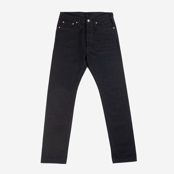 Iron Heart IH 888S 14oz Selvedge Denim Jeans - Medium/High Rise Tapered Cut in Black/Black | Premium Raw Denim for Workwear & Motorcycle Riding