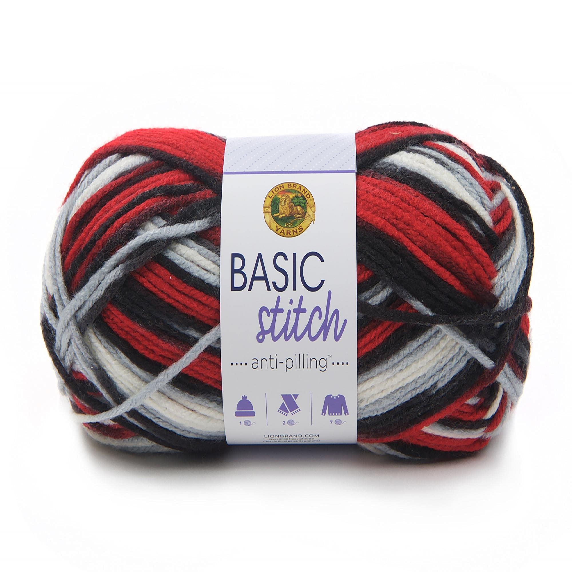 Lion Brand Yarn Basic Stitch Anti-Pilling Knitting & Crochet Yarn - Soft Buffalo Hill Color, 1-Pack - Perfect for Scarves, Blankets & DIY Crafts