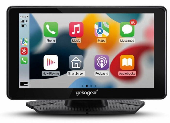 GekoGear Orbit C100 7-Inch Wireless Apple CarPlay Car Display - HD Touchscreen, Plug & Play, Universal Fit for Most Vehicles - Perfect for Road Trips, Commuting & Hands-Free Navigation