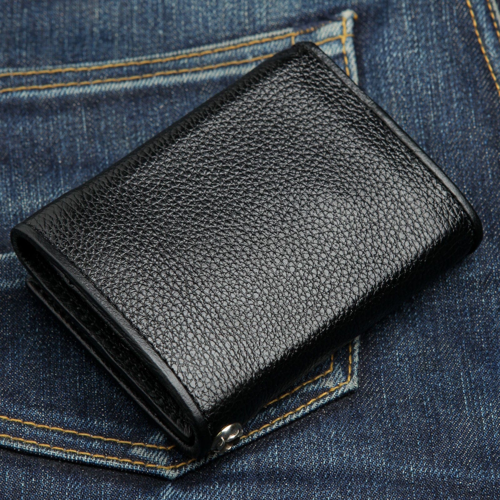 Authentic Cowhide Leather Biker Wallet for Men - RFID Blocking, Multiple Card Slots & ID Window - Perfect for Motorcycle Riders, Travel & Everyday Use