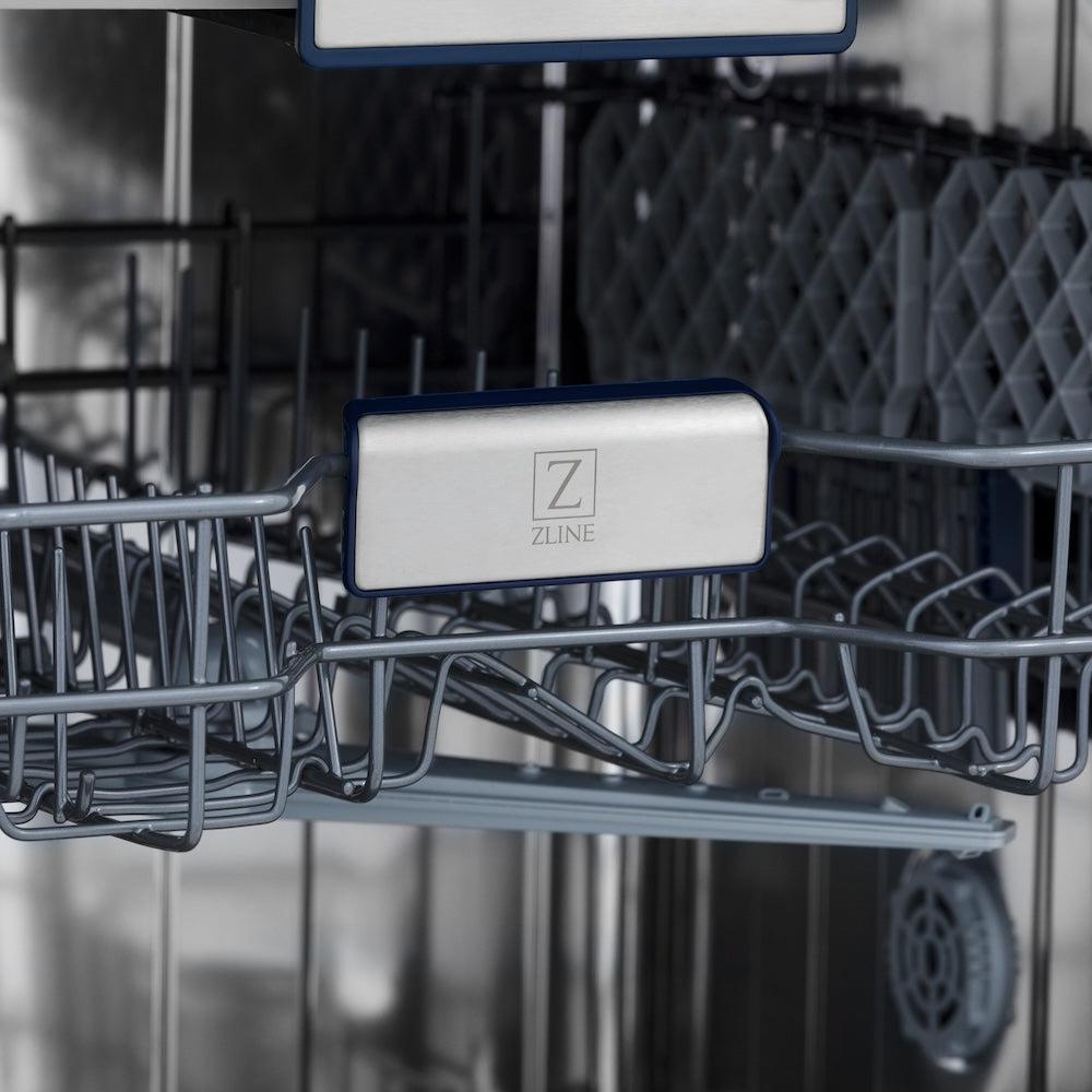 ZLINE 24 Inch Tallac Series 3rd Rack Tall Tub Dishwasher - Custom Panel Ready, Stainless Steel Tub, 51dBa (DWV 24) - Perfect for Modern Kitchens & Open Concept Homes