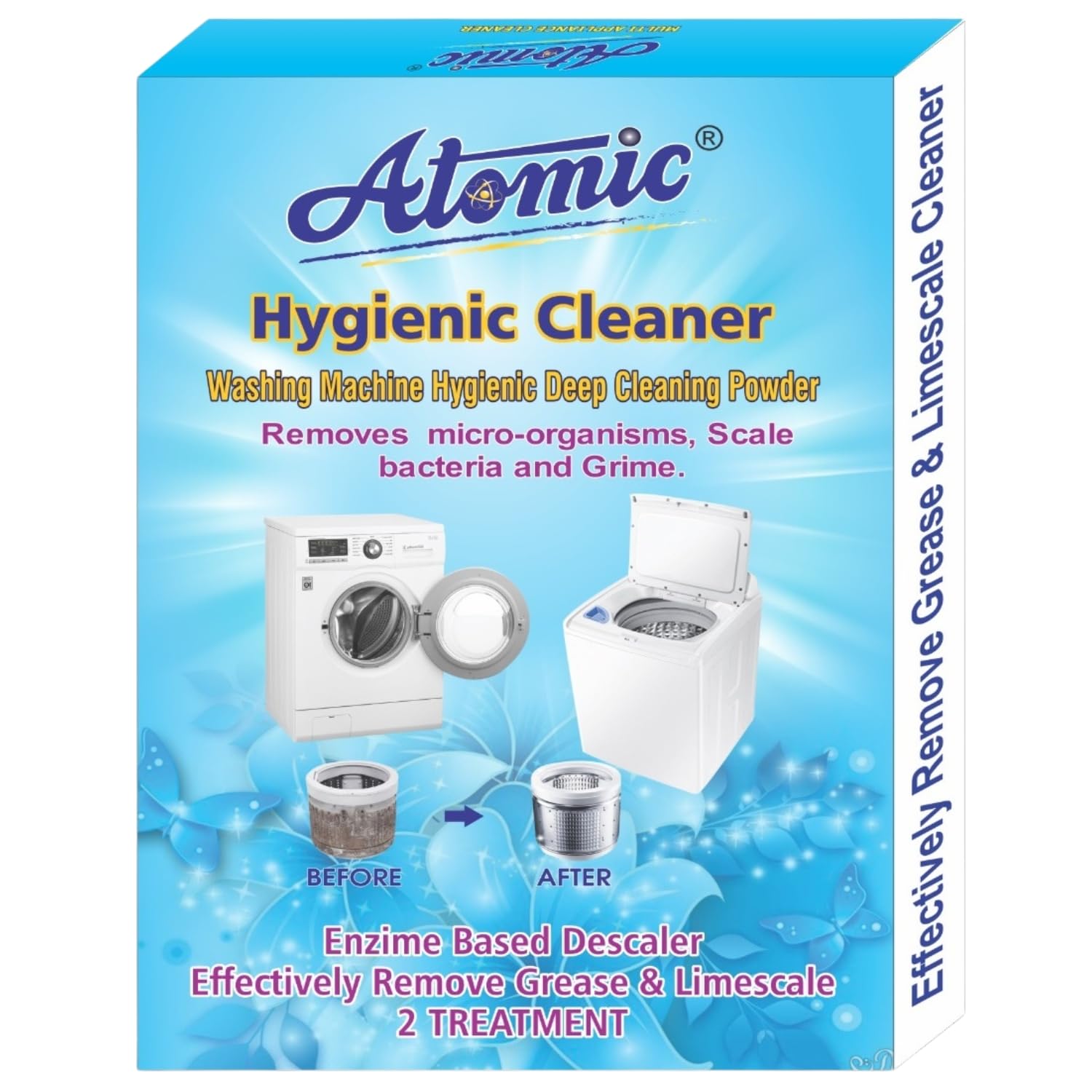Front Load & Top Load Washing Machine Cleaner Powder - 2 Pack (150g Each) | Removes Odor, Limescale & Mold | Perfect for HE, LG, Samsung & All Washing Machines | Keep Your Laundry Fresh & Hygienic