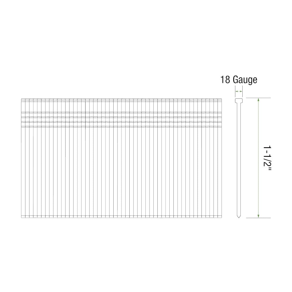 Grip Rite Prime Guard GRF18112 18-Gauge Galvanized Brad Nails 1-1/2-inch, 5,000 Pack, Steel Flat Nails for Woodworking, Trim, and Cabinetry
