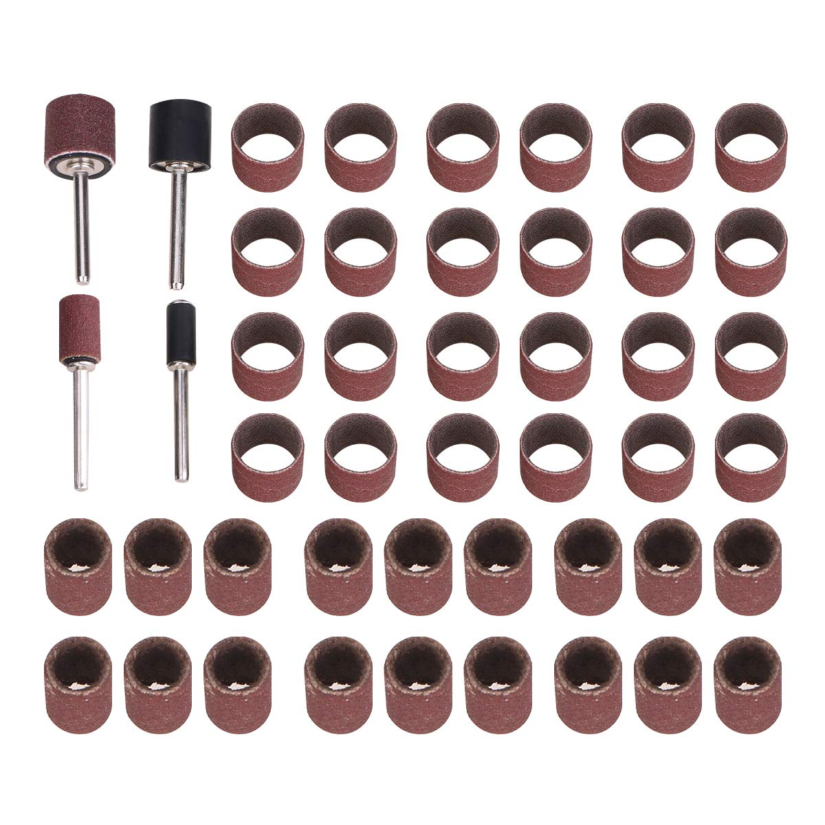 64-Piece Dog Grooming Kit - Professional Pet Nail Grinder with Emery Cloth & Sandpaper Rings for Safe Nail Trimming & Polishing - Perfect for Small & Medium Dogs at Home Grooming