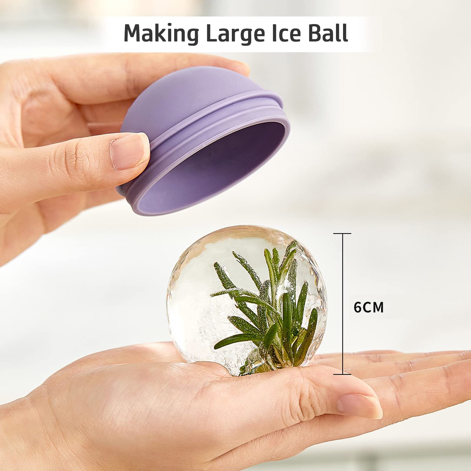 Matybobe 2.4 Inch Large Silicone Ice Ball Maker Mold - Bulb-Shaped Whiskey Ice Cube Tray with Funnel for Cocktails, Bourbon & Scotch - Perfect for Home Bars, Parties & Gift Giving