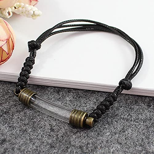 2PCS Personalized Glass Vial Pendant Bracelet - Custom Name Engraved on Rice - Elegant Fashion Jewelry Charm Bracelets for Women - Perfect for Gifts, Weddings & Special Occasions