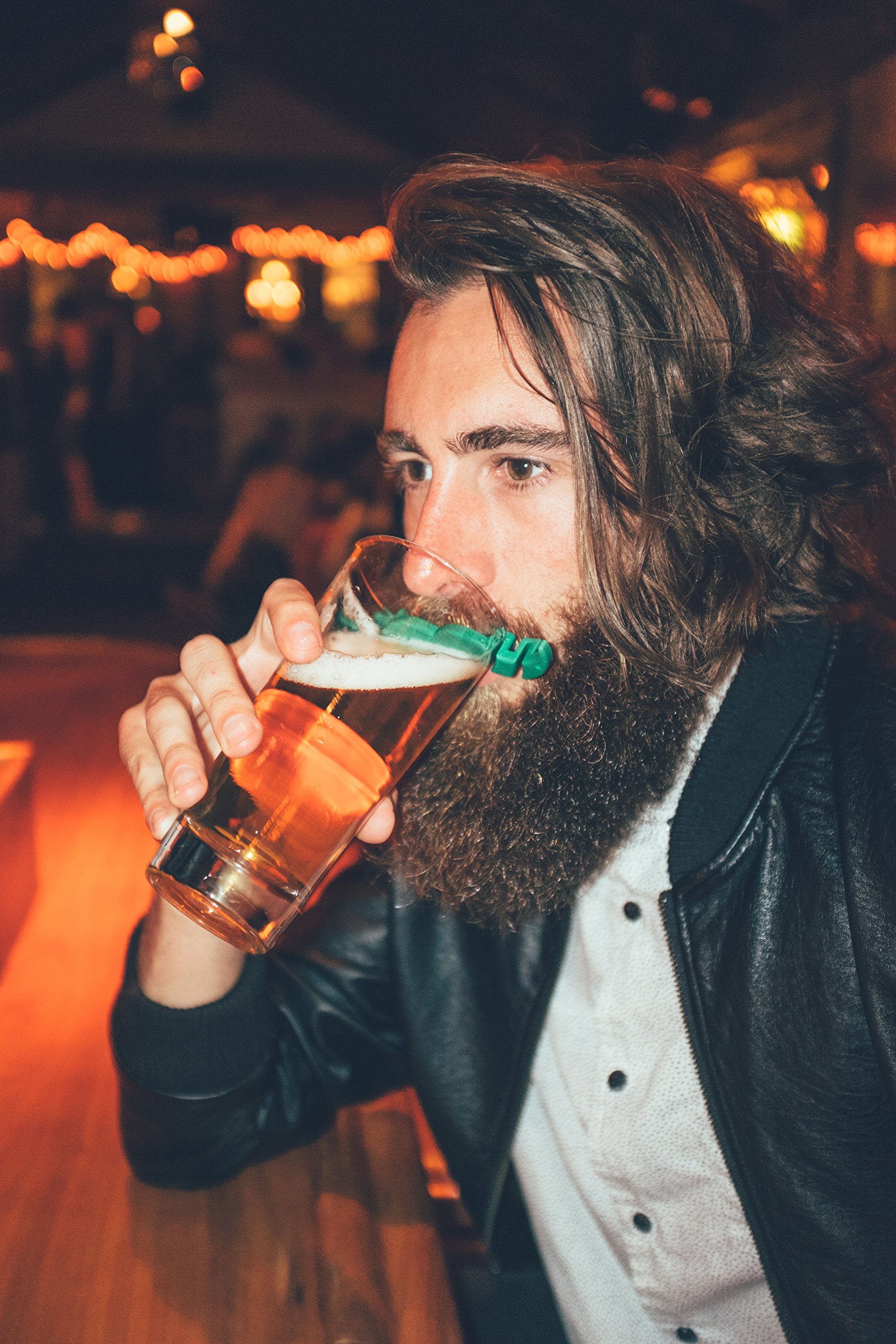 Mustache Guard for Drinking - Red Mustache Protector for Beards | Prevent Messy Spills While Drinking Coffee, Beer & More