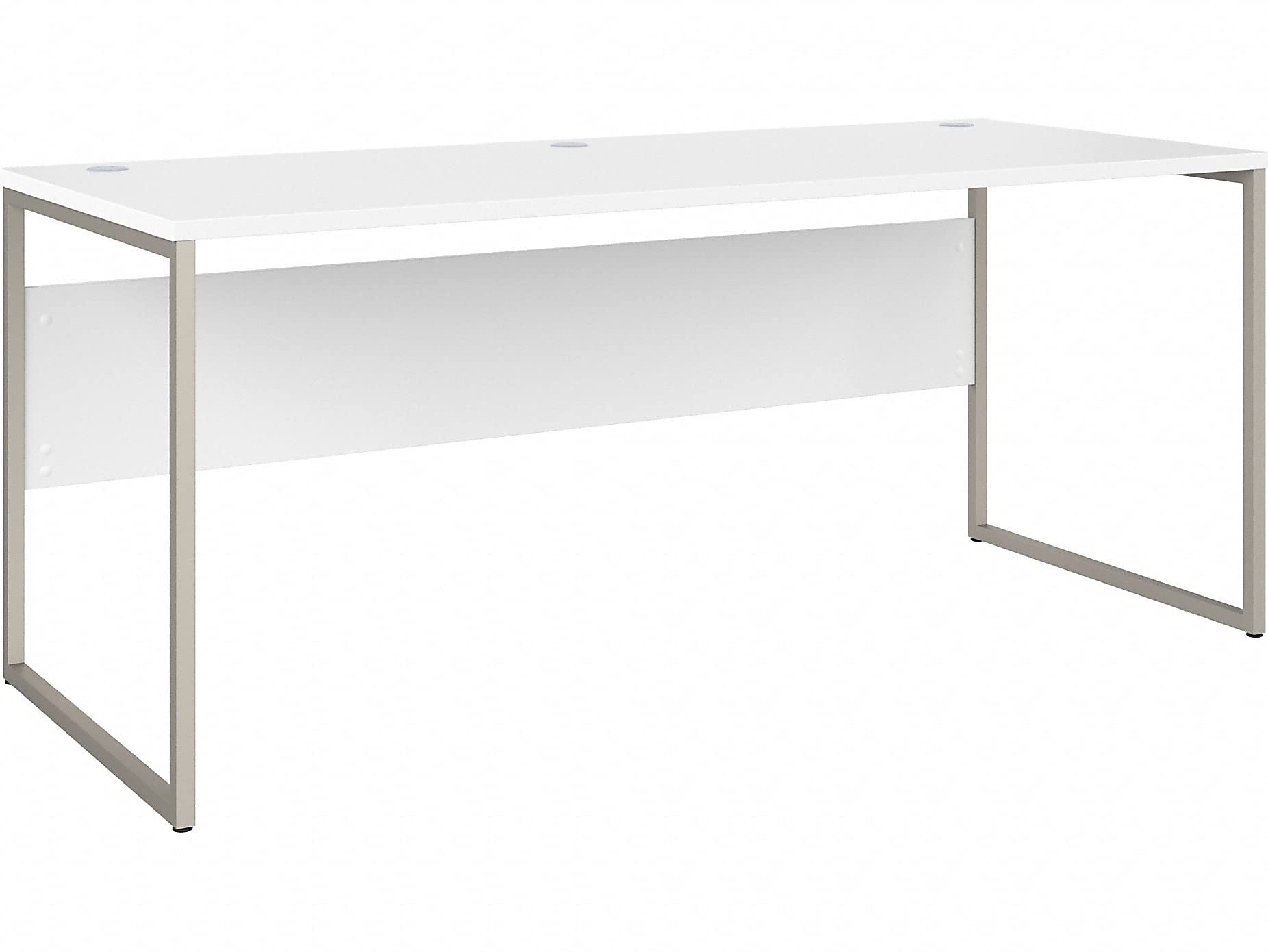 Bush Business Furniture Hybrid 72W x 30D White Computer Desk with Metal Legs - Perfect for Home Office, Study Room & Workspace