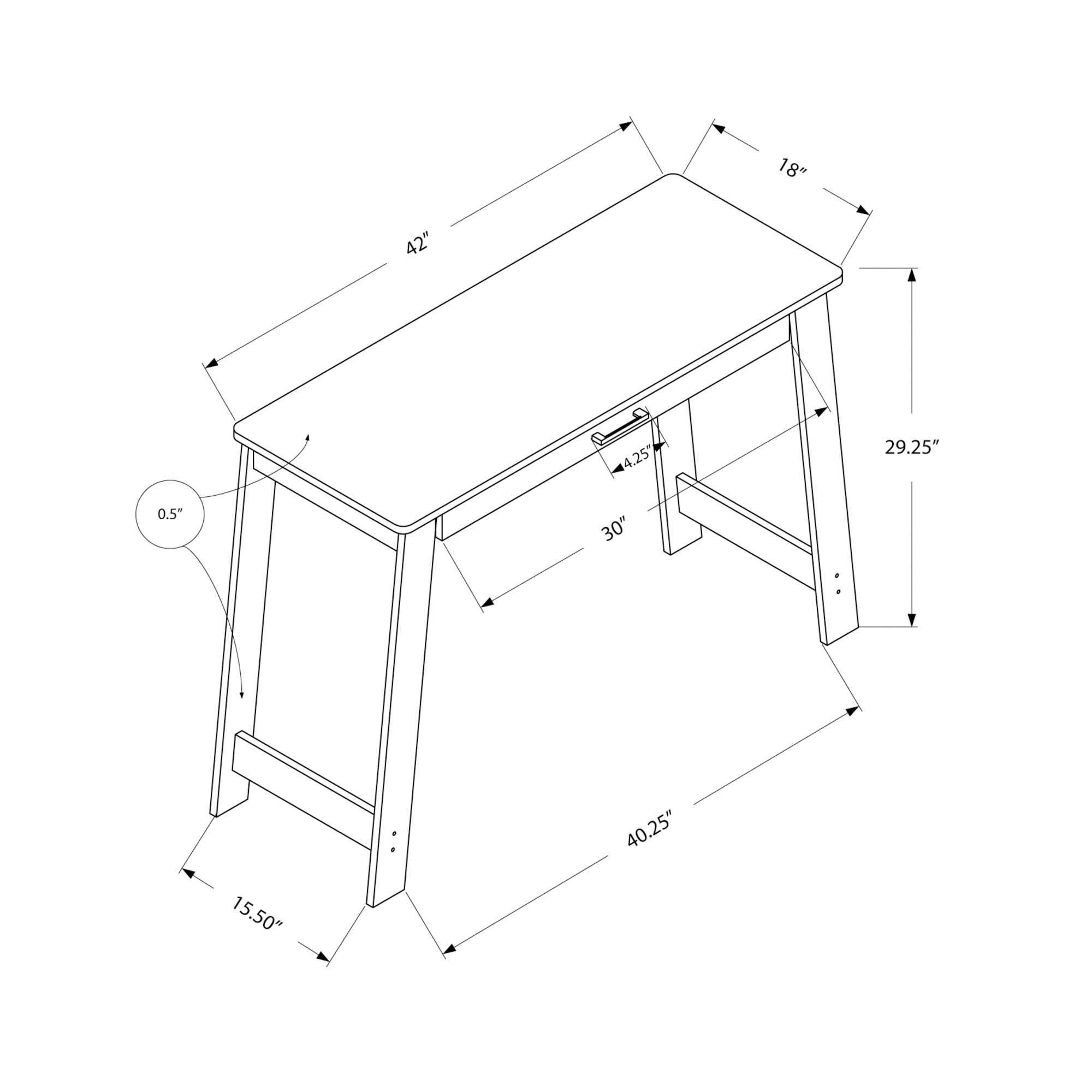 Offex 42 Inch Modern Rectangular Office Desk with Storage Drawer - Grey Wooden Computer Desk for Home Office, Study & Workspace