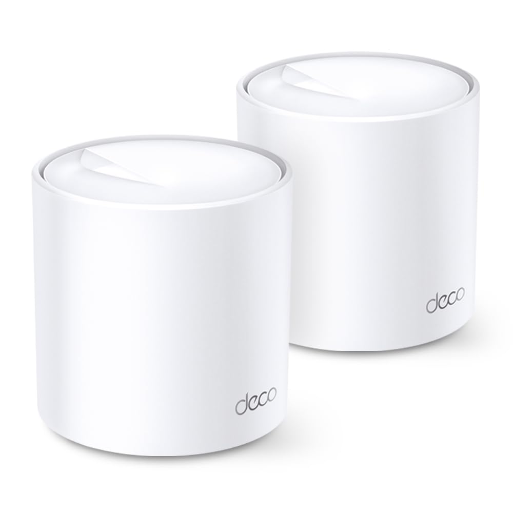TP-Link Deco X20 WiFi 6 Mesh System (2-Pack) - AX1800Mbps Whole Home Coverage up to 250㎡, Easy Setup, Parental Controls, Compatible with Fiber Modems - Perfect for Seamless Streaming, Gaming & Smart Home Devices