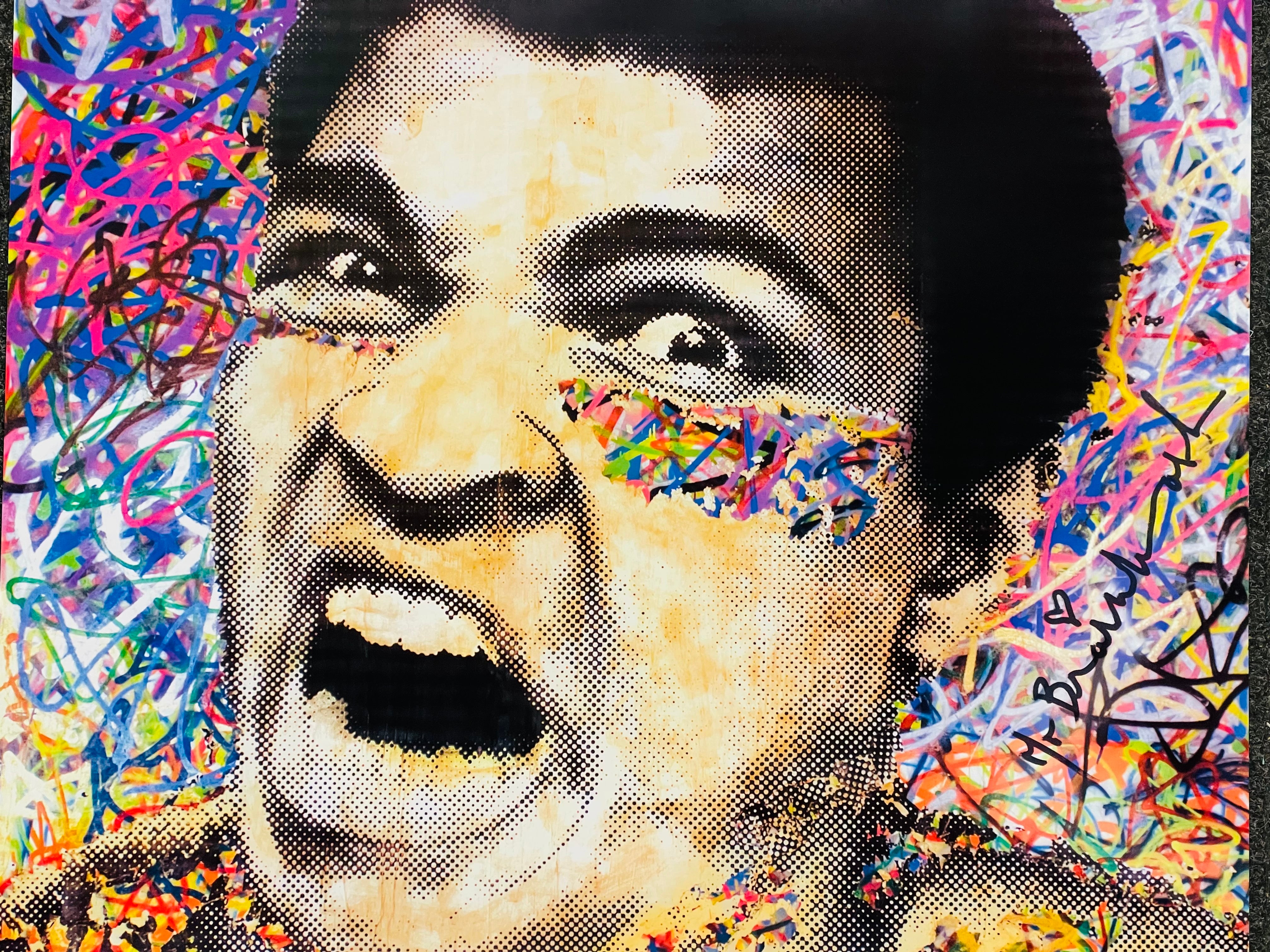 Rare Muhammad Ali Mr. Brainwash Graffiti Poster - Limited Edition from Art Basel 2011 Exhibition | Perfect for Boxing Fans & Urban Art Collectors