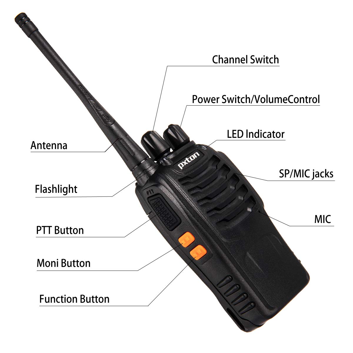 10 Pack Long Range Walkie Talkies for Adults - Rechargeable Two Way Radios with Headphones, 16 Channels, Flashlight & Li-ion Battery - Perfect for Outdoor Adventures, Construction Sites, and Emergency Communication
