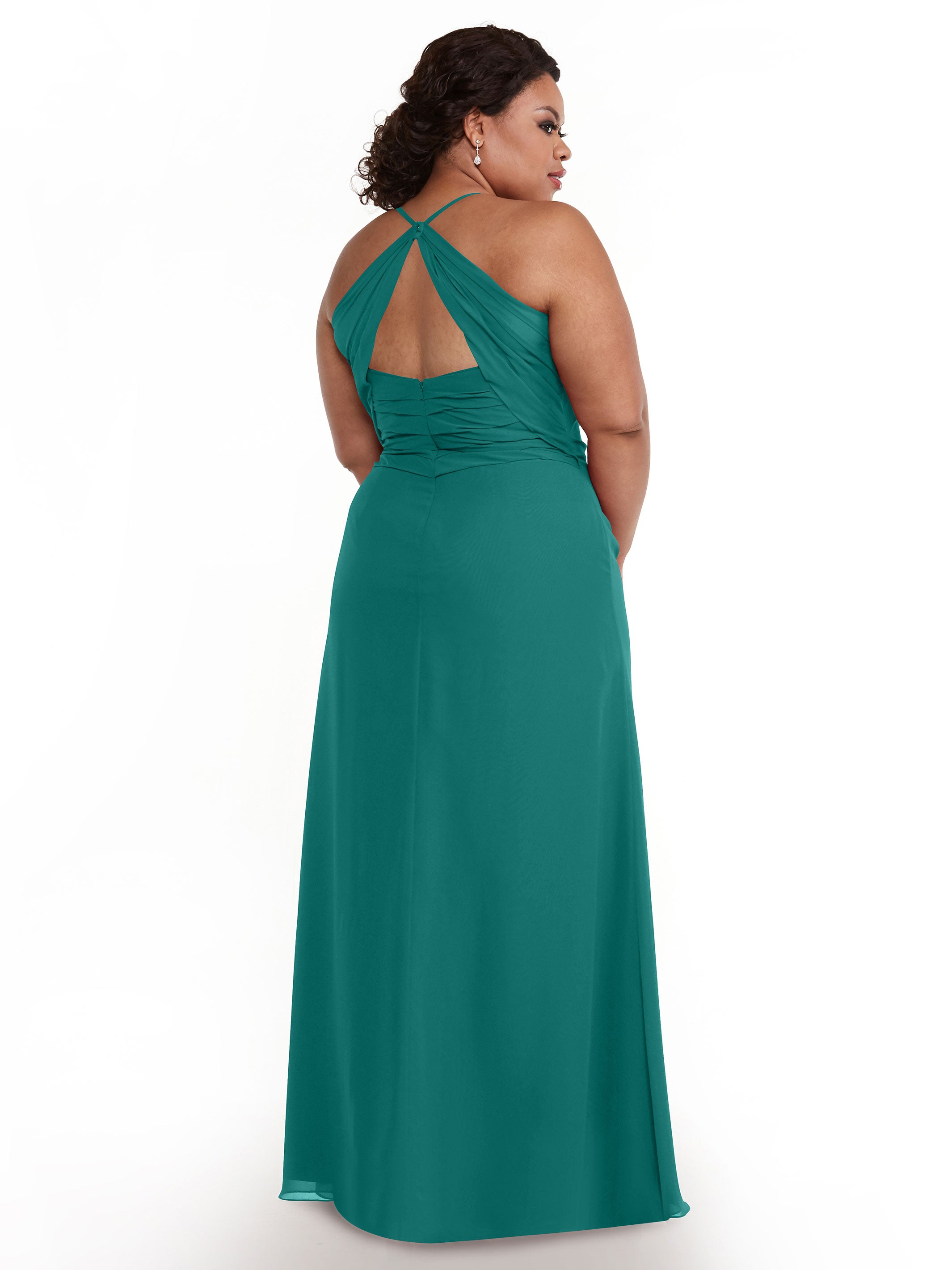 Elegant A-Line Chiffon Bridesmaid Dress with High Slit - 80167 | Flowy Wedding Party Gown for Formal Events & Special Occasions