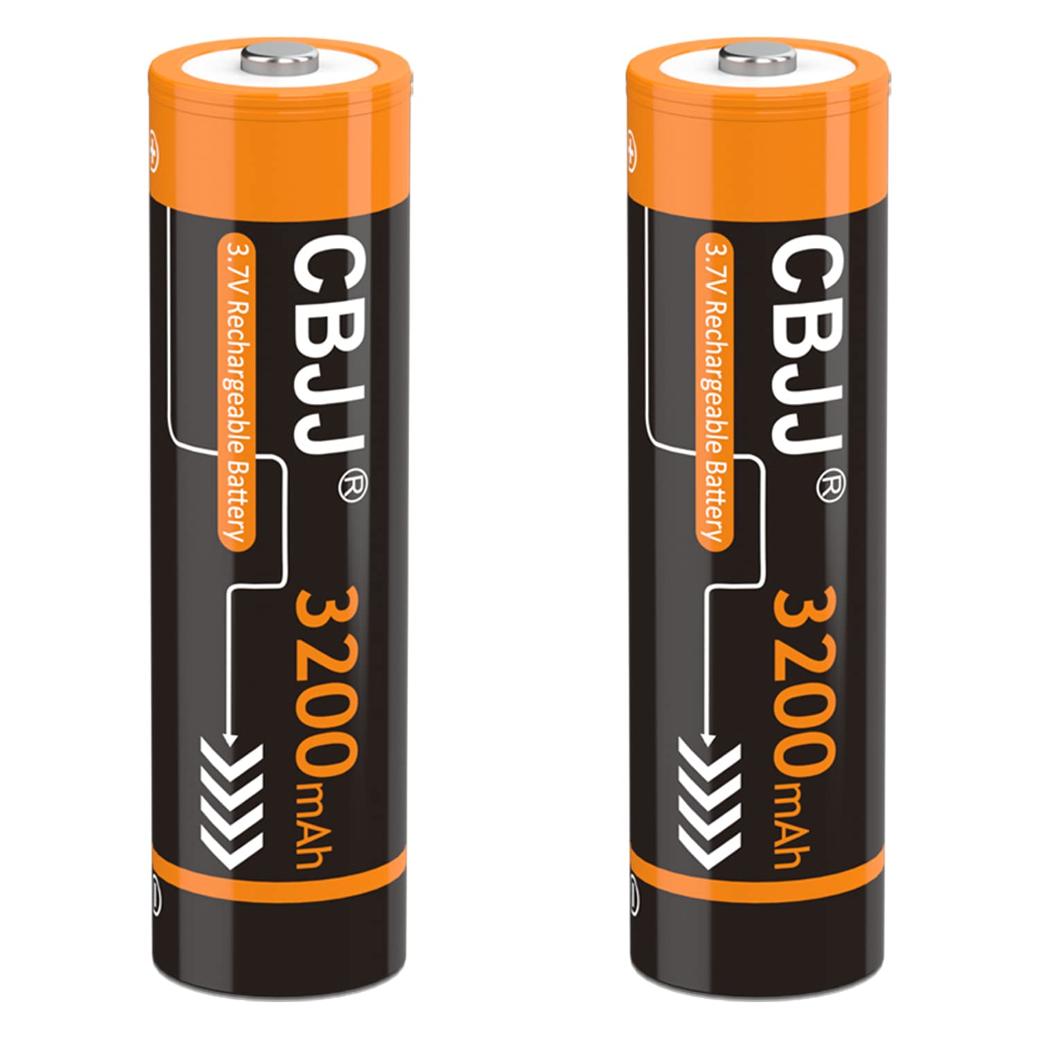 18650 3.7V 3200mAh Rechargeable Lithium Battery - 2 Pack Button Top Batteries for Flashlights, Cameras, Toys & Household Devices | High Performance Power Solution for Emergency Lights, RC Toys, and Digital Clocks