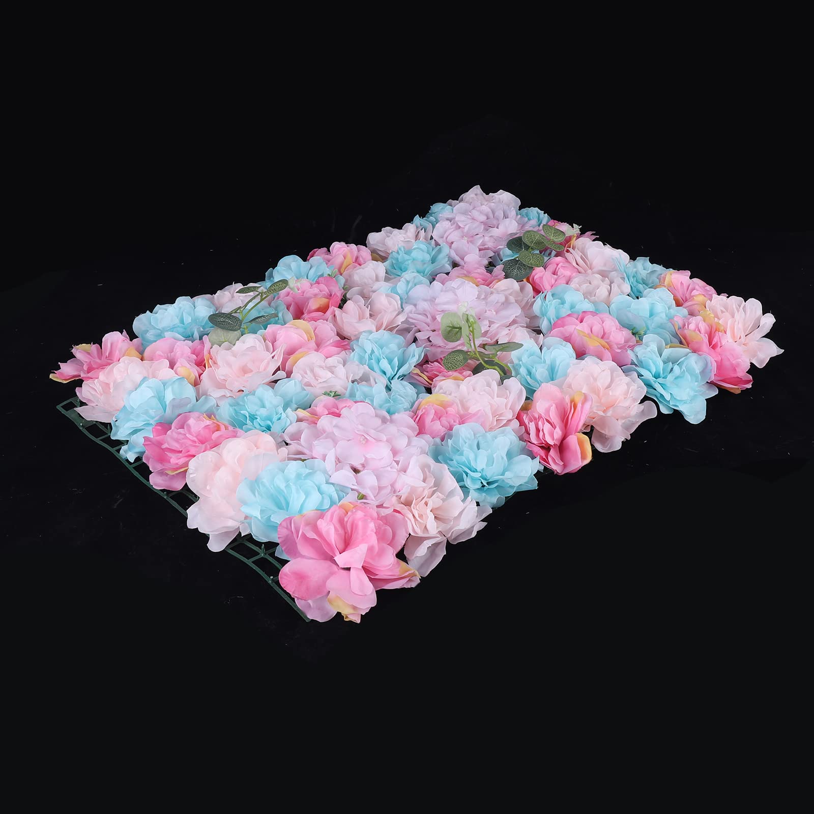 12 Pcs Artificial Rose Flower Wall Panels - 60x40cm Fake Floral Backdrop for Wedding, Party, Home Decor, Romantic Bouquet Wall Decoration | Perfect for Photo Booth, Baby Shower & Event Backgrounds