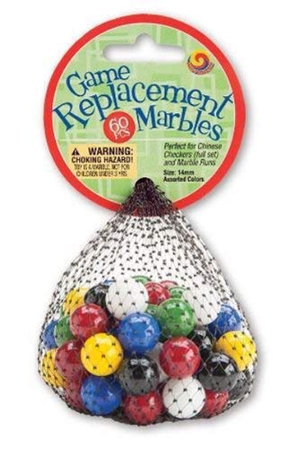 14mm Game Replacement Marbles - 60 Piece Set for Board Games, Marble Runs & DIY Crafts - Durable Glass Marbles for Kids & Adults