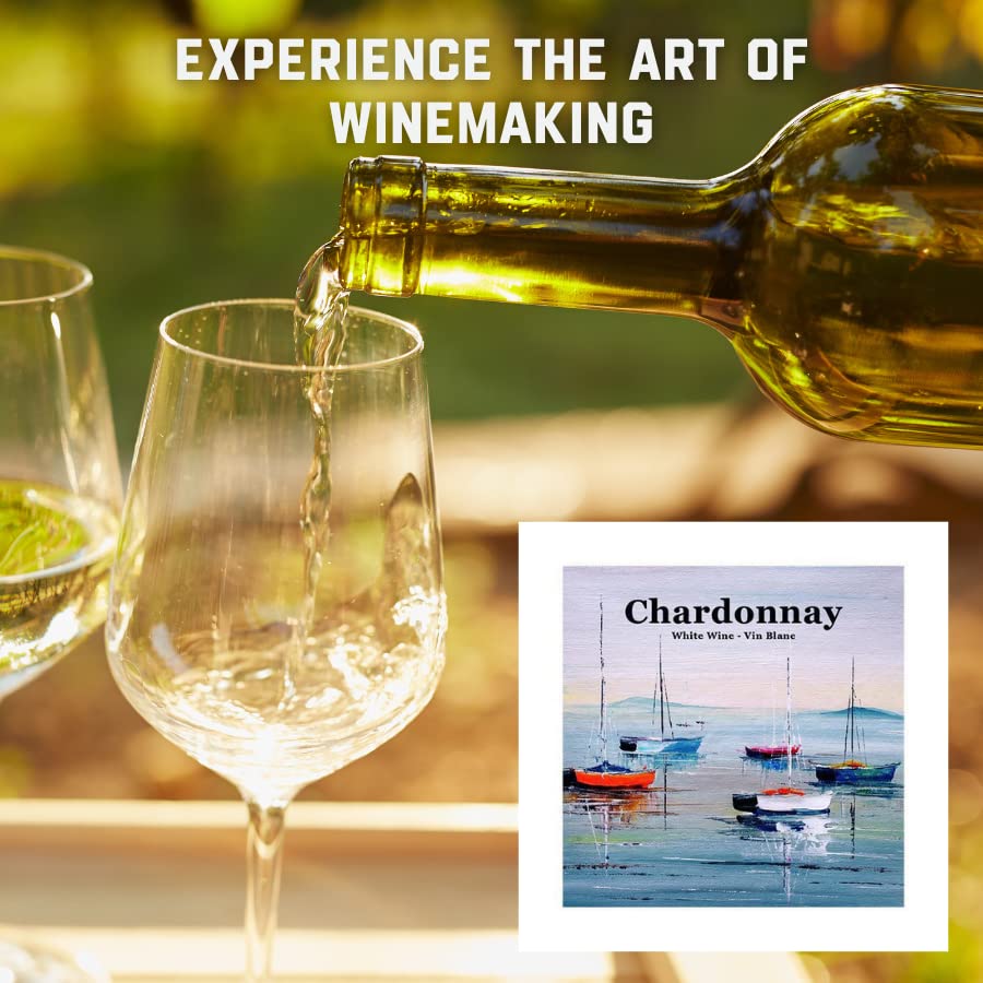 Premium Fontana French Chardonnay Wine Making Kit - 6 Gallon Batch (Makes 30 Bottles) | Complete Ingredients for Home Winemaking | Perfect for Parties, Gifts & Special Occasions