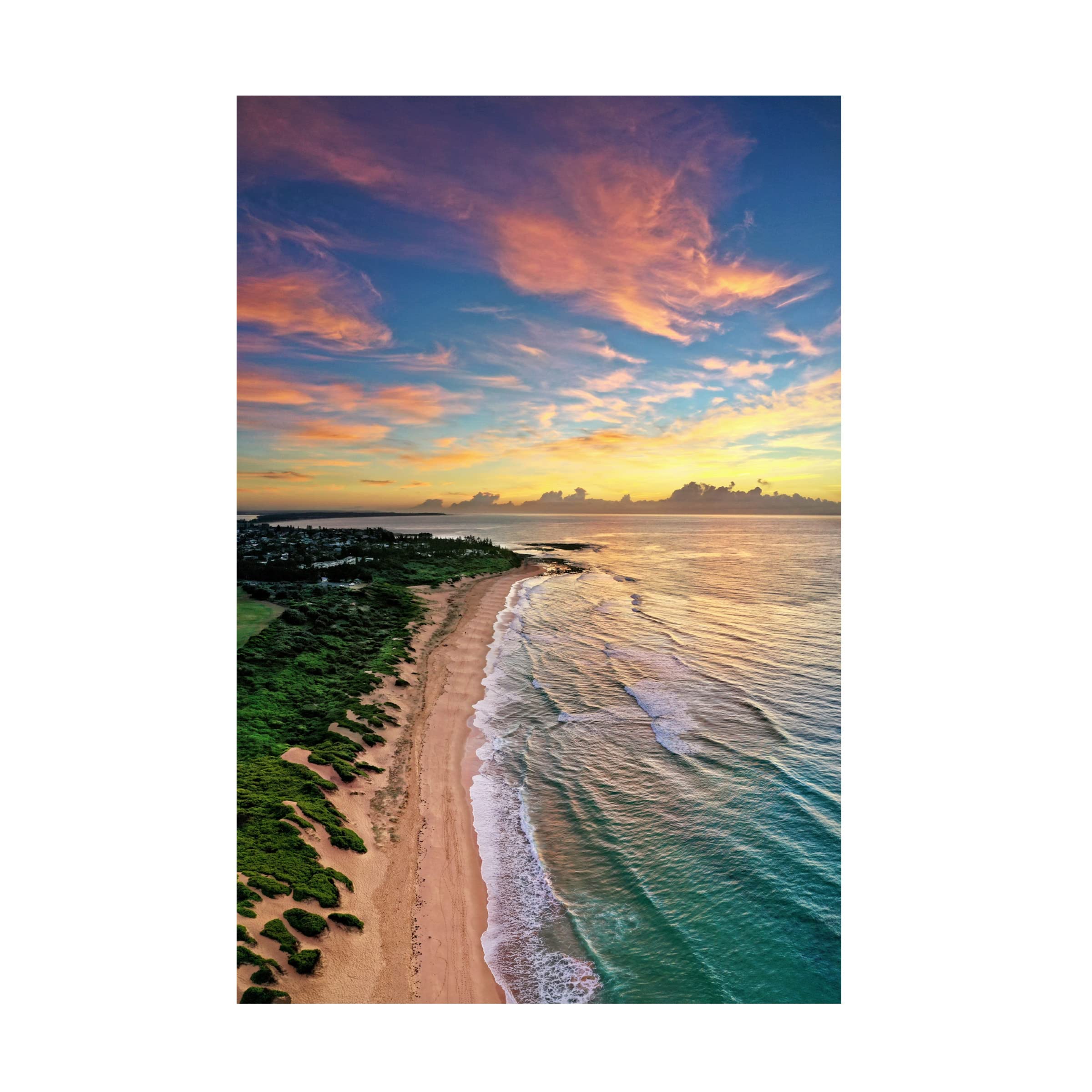 Trademark Fine Art 'Shelly Beach Sunrise' Canvas Wall Art Print by Beata Czyzowska Young - Coastal Sunrise Painting for Living Room, Bedroom & Office Decor