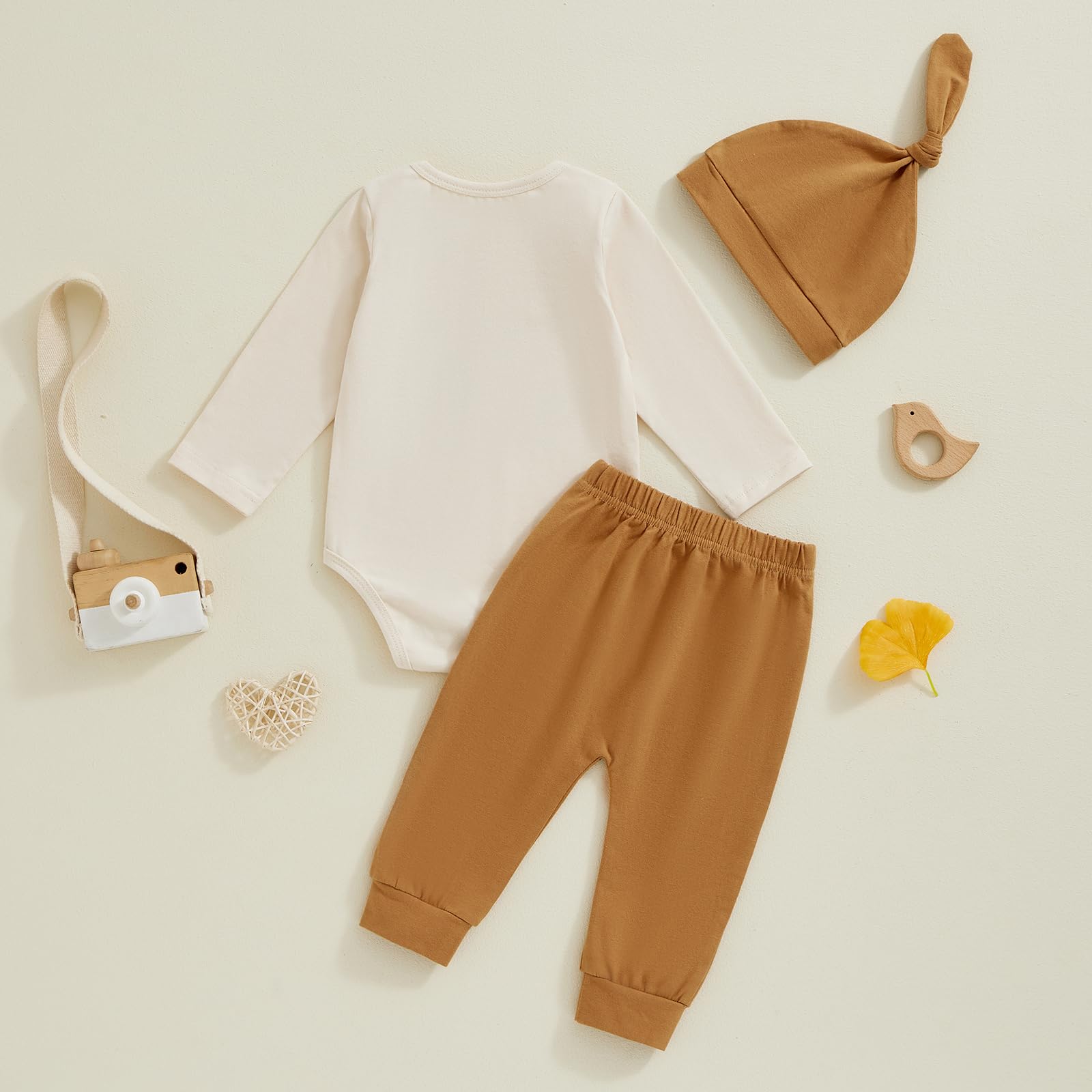 Chloefairy Newborn Baby Boy Fall Clothes Set - Mallard Duck Hunting Romper, Pants & Hat 3-Piece Outfit | Cozy Autumn Wear for Photo Shoots, Family Gatherings & Outdoor Adventures