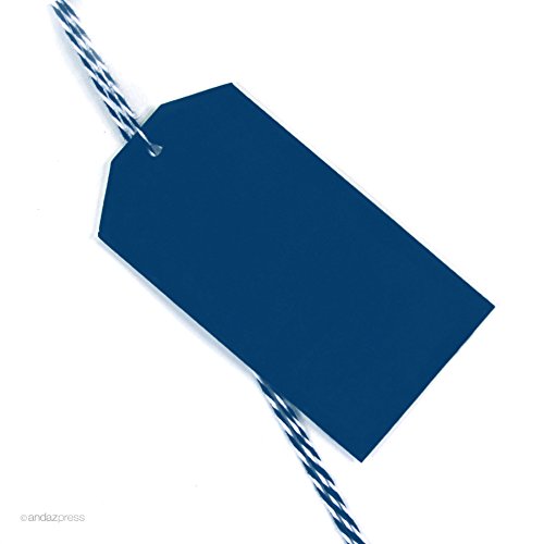 Andaz Press Classic Blank Gift Tags - Navy Blue, 12-Pack - Perfect for Birthday, Wedding & Holiday Gift Wrapping
