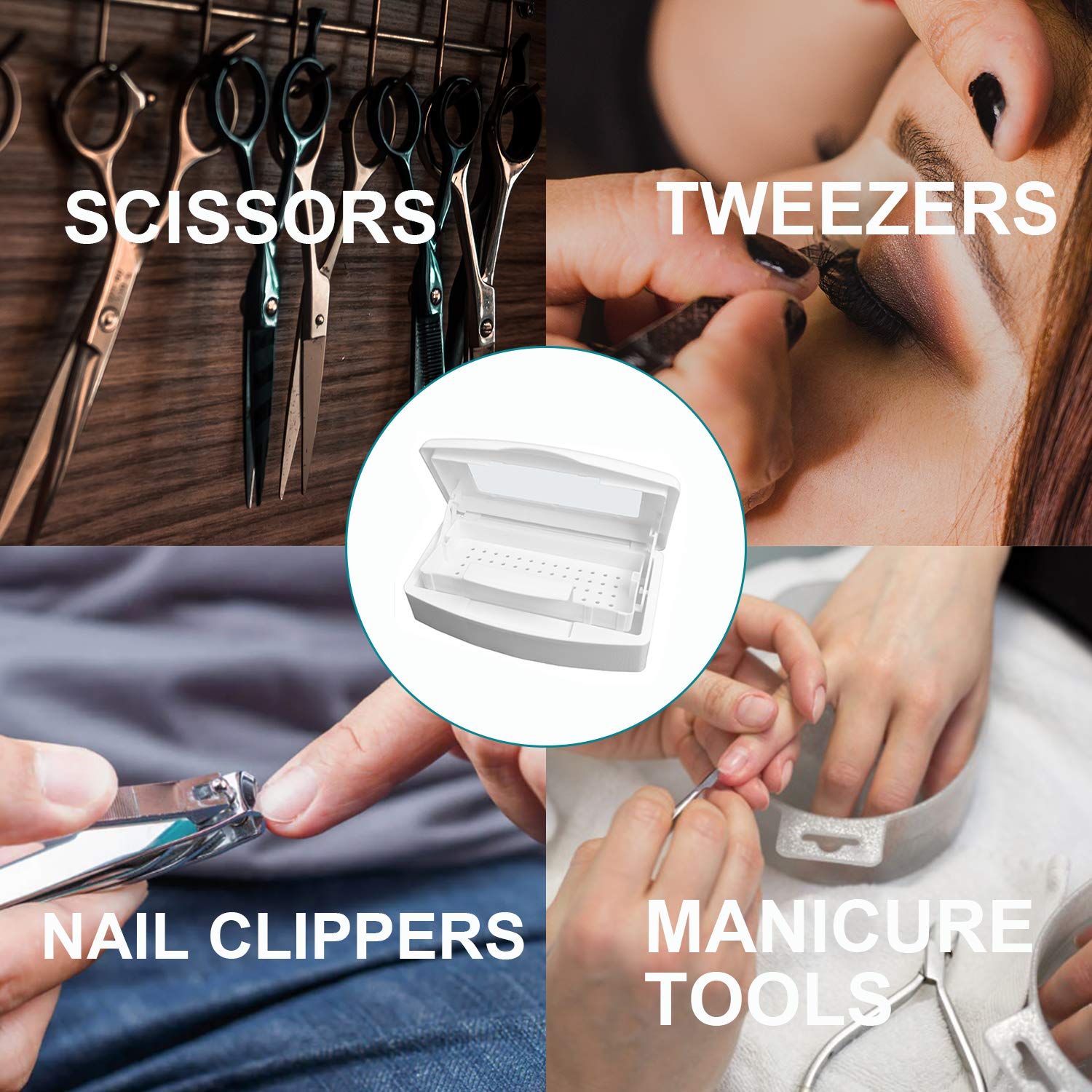 Professional Nail Tool Sterilizer Box - UV Sanitizer for Tweezers, Eyelash Extensions & Manicure Tools | Portable Disinfection Tray for Salons, Spas & Home Use | Perfect for Estheticians & Nail Technicians