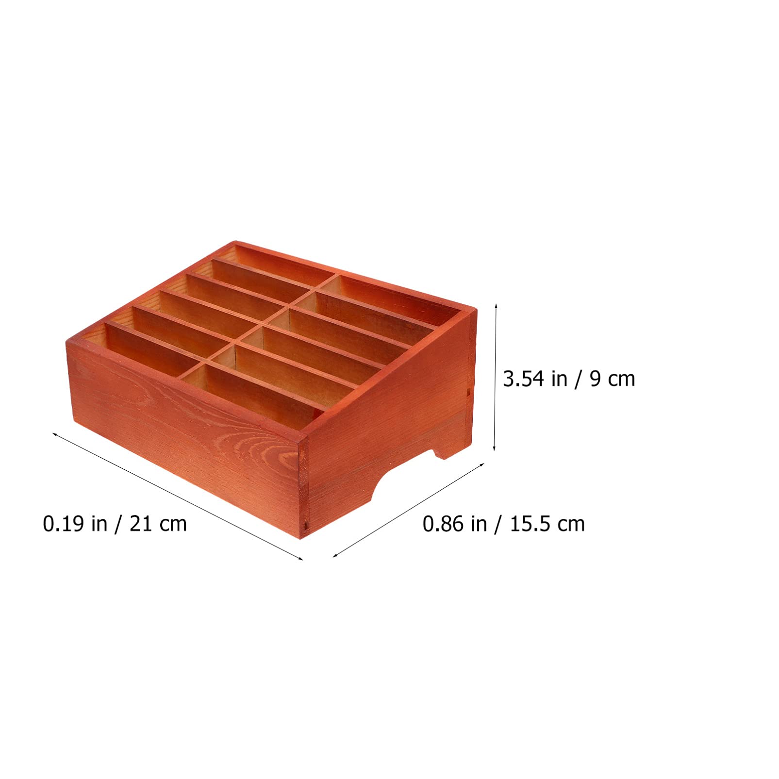 Wooden Desktop Phone Storage Organizer Box - 12 Grids Cell Phone Holder for Classroom, Office, Home & Dorm | Multi-Purpose Desktop Organizer for Smartphones, Keys & Stationery (Brown)