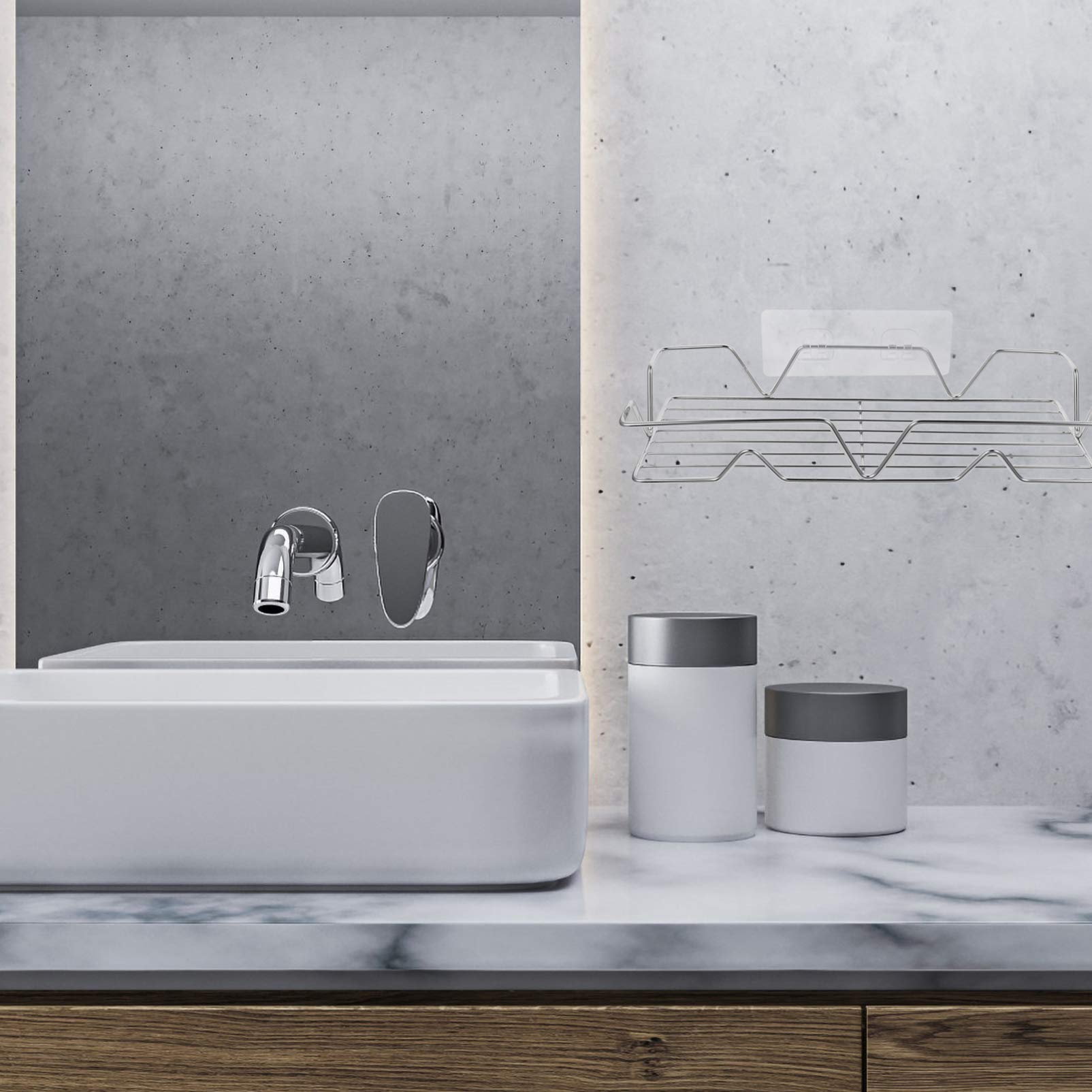 DOITOOL Stainless Steel Wall Mounted Corner Shelf - Space Saving Bathroom & Kitchen Storage Organizer for Spices, Toiletries, and Small Items - Perfect for Small Spaces and Clutter-Free Organization