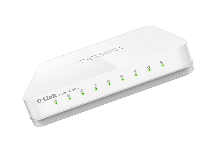 D-Link DGS-1008A 8-Port Gigabit Ethernet Switch | Plug & Play Desktop Network Hub | Ideal for Home Office, Gaming & Small Business Networks