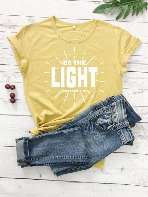 Be The Light Matthew 5:14 Christian Faith T-Shirt - Inspirational Bible Verse Tee for Church, Worship & Daily Encouragement
